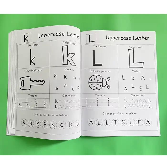 Lettres A-Z Alphabet phonique pratique cahier d'exercices apprentissage préscolaire langue anglaise maternelle écriture livre de coloriage Montessori