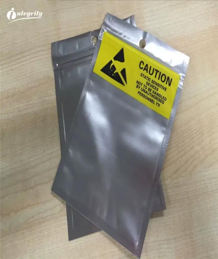 INTEGRITY 1000 pièces 8x13,5 cm Sacs en plastique antistatiques à fermeture éclair auto-scellante ESD pour emballage électronique
