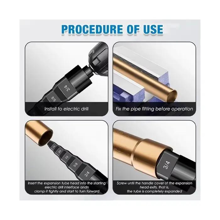 1/2 pièce - Élargisseur de tuyaux hexagonal 6-en-1 en cuivre – Outil d'entretien pour l'expansion des tubes de climatisation CVC