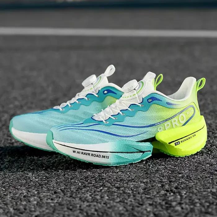 Chaussures de course marathon pour hommes et femmes, baskets de sport coordonnantes, plaque de carbone, maille légère respirante, confortables, neuves