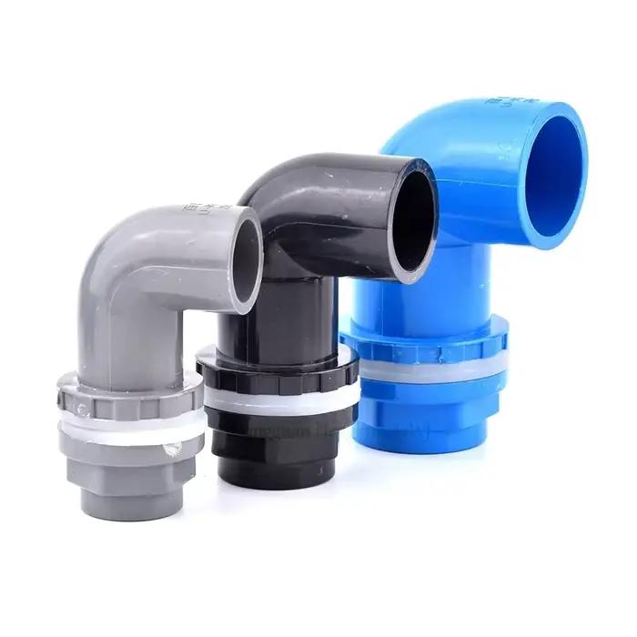 Adaptateur coudé en PVC 90° pour tuyau de débordement d'aquarium anti-fuite avec rotation 360° pour systèmes de filtration et circulation