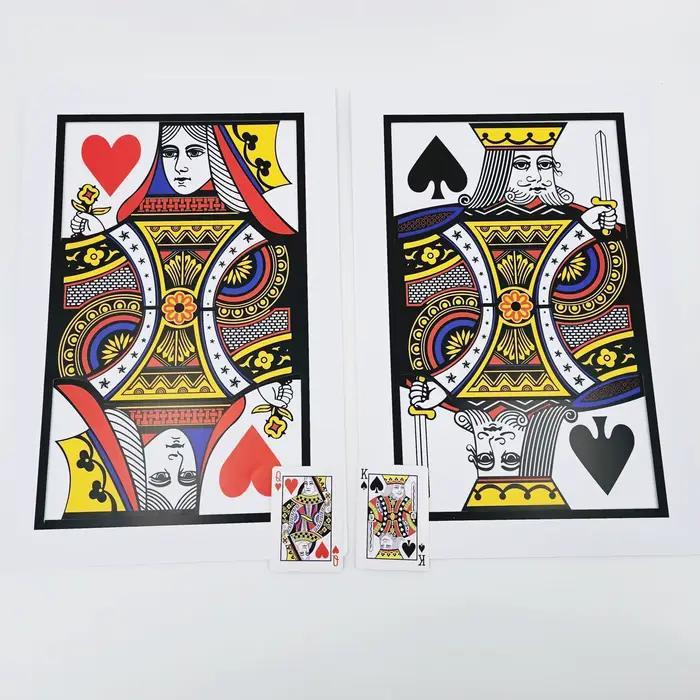 1PC PVC Q à K automatique trois cartes Monte grande taille Poker taille 40*x26.4cm carte Magia gros plan Gimmick accessoires amusant