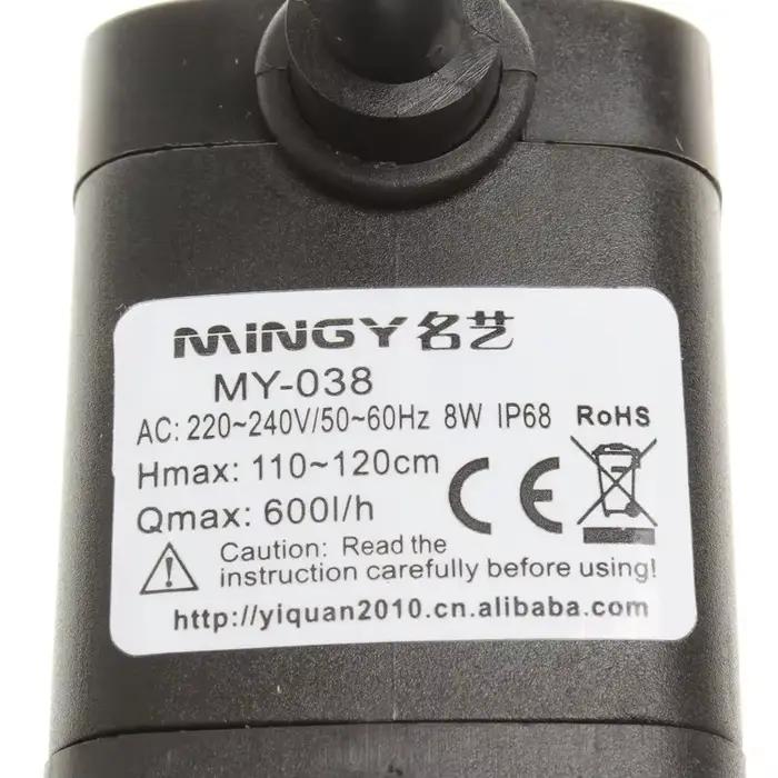 038 Mini pompe Submersible pompes à eau sécurité processus statique ascenseur 1.2M 8W