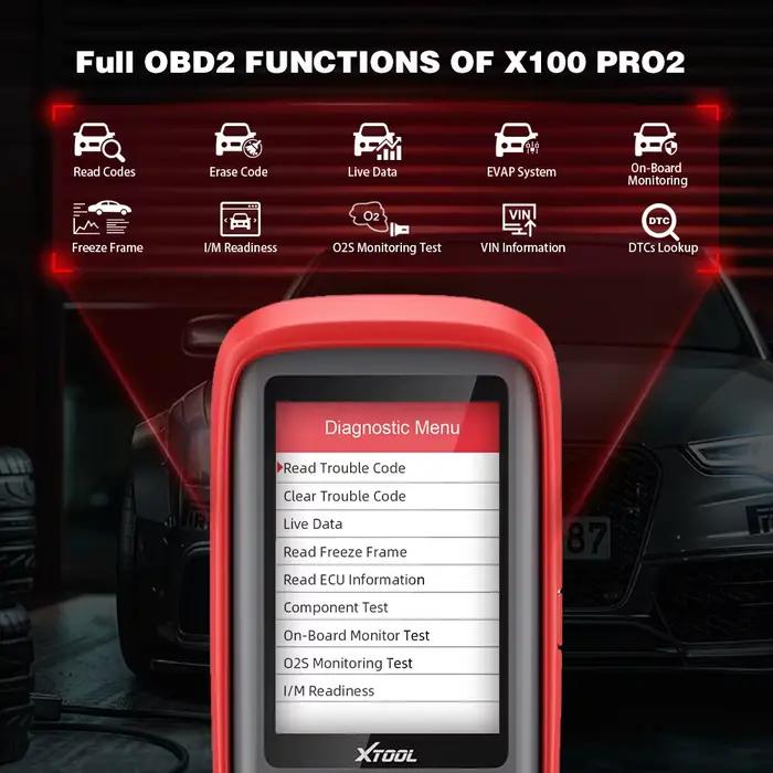 XTOOL X100Pro2 Outils Professionnels de Programmation de Clé de Voiture avec Adaptateur EEPROM, Mise à Jour Gratuite à Vie, Outil de Diagnostic OBD2 et Immo