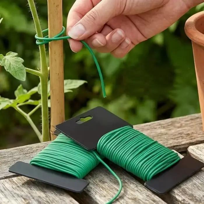 Fil de jardinage vert réutilisable 50/10M – Fil souple pour plantes