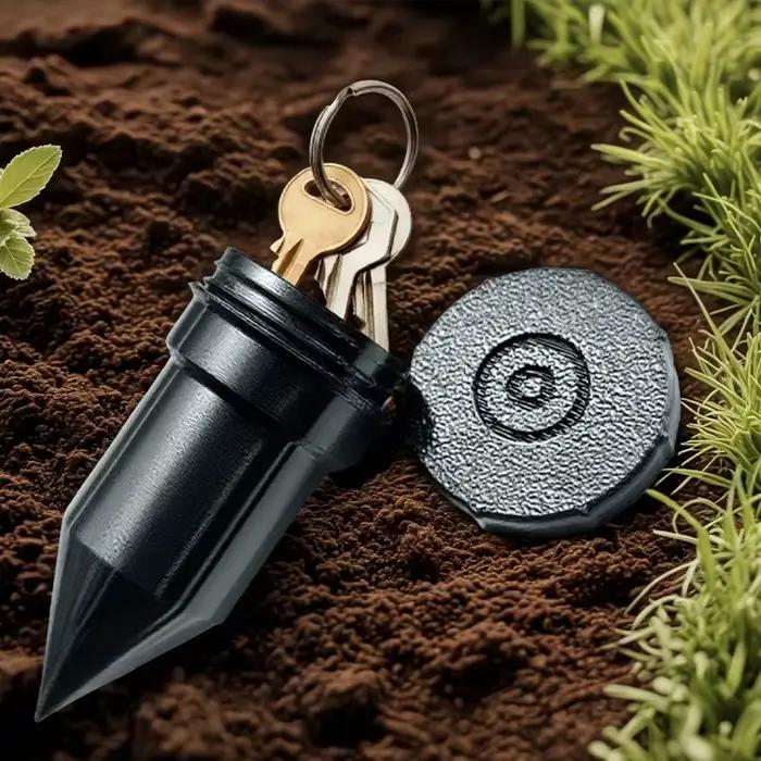 Cache-clé de jardin, arrosoir souterrain réaliste
