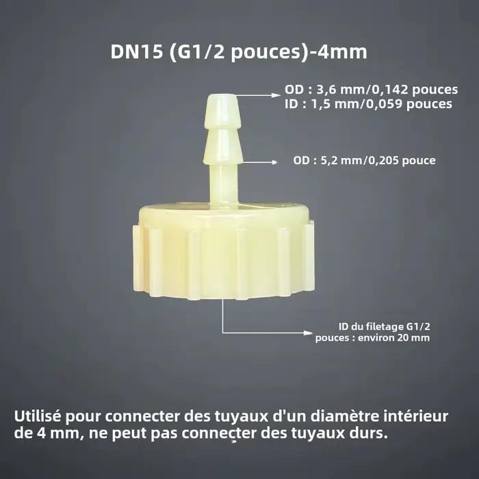 Connecteur de tuyau femelle G1/2 pouces DN15