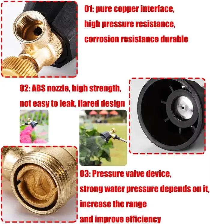 Buse d'atomisation agricole réglable en alliage noir Cyclone pour système d'irrigation et d'arrosage – Fournitures de jardin