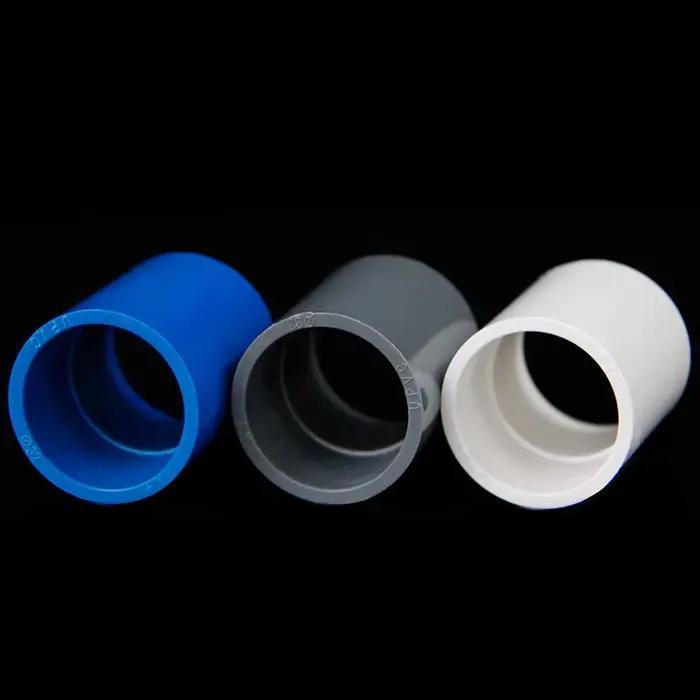 Raccords de tuyau d'alimentation en eau en PVC, connecteur droit égal, joint de soudure à solvant, prise, blanc, gris, bleu, 20mm, 25mm, 32mm, 40mm, 50mm, 63mm, 75mm, 90mm, 110mm