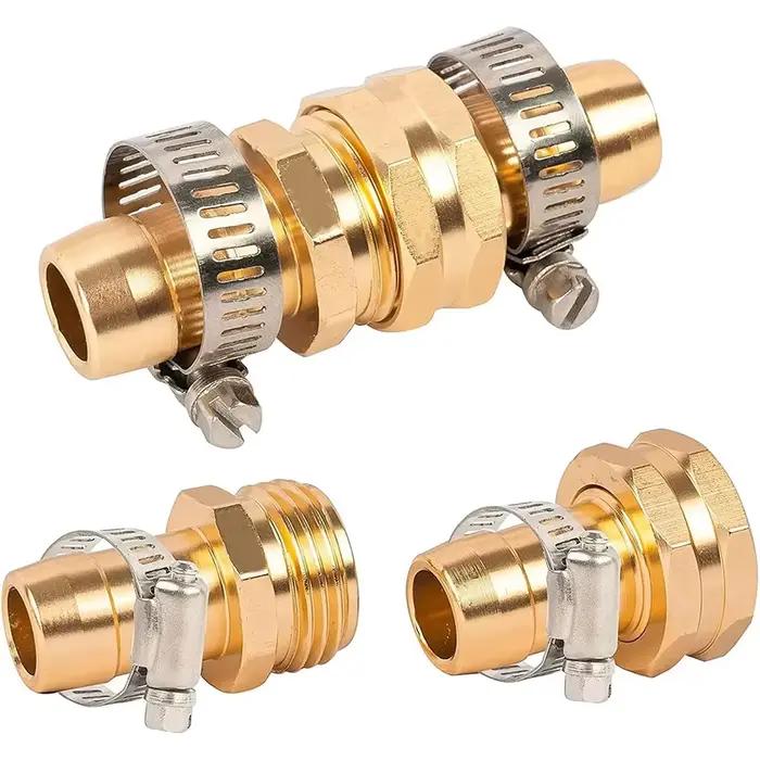 Connecteur de réparation de tuyau d'arrosage avec colliers de serrage
