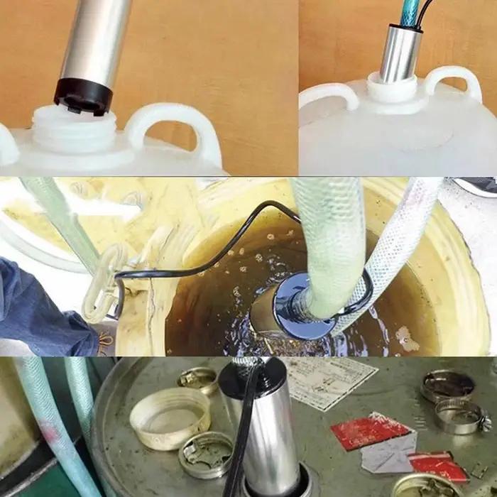 Pompe à huile submersible 12V avec pinces de batterie et interrupteur intégré