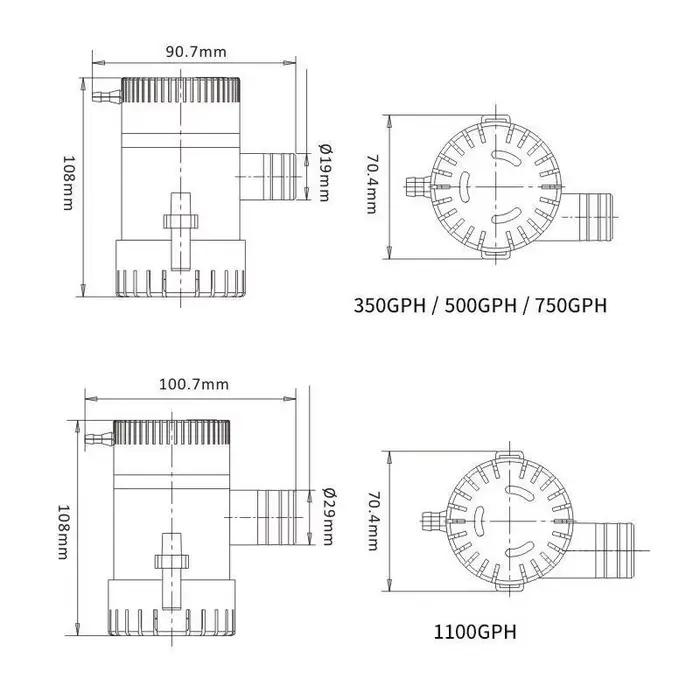 Mini pompe à eau électrique Submersible 12/24v
