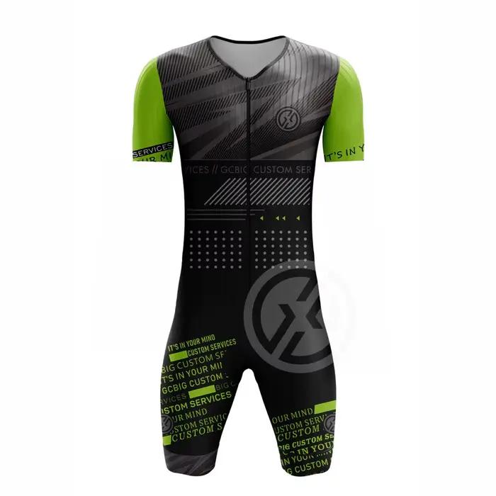 Combinaison de course de Triathlon pour hommes, Trisuit de cyclisme, vêtements de Performance à manches courtes, séchage rapide, Speedsuit Gcbig Sport, été