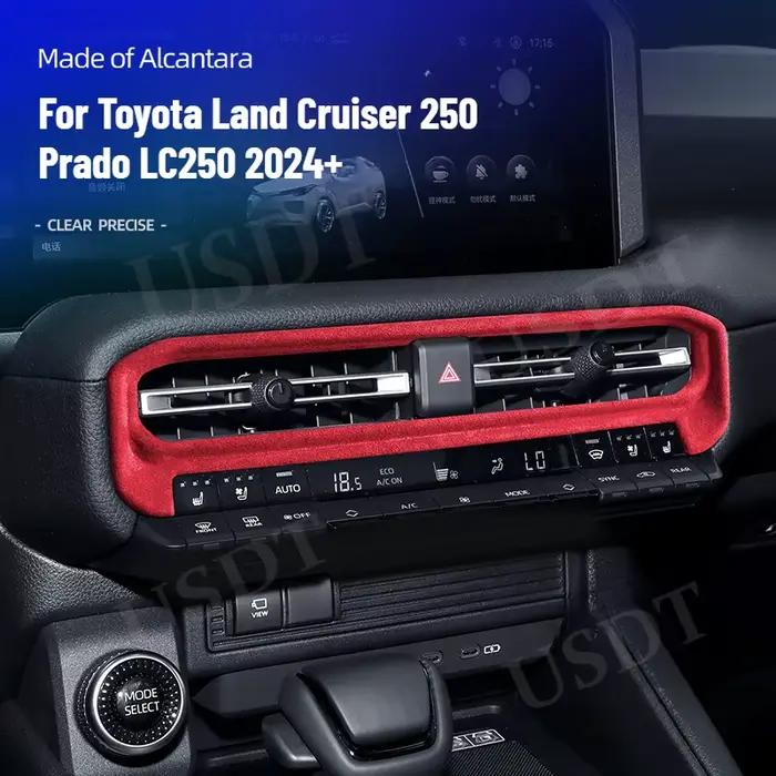 Couvercles de sortie d'aération de climatiseur avant en daim, décoration intérieure, adaptés pour Toyota Land Cruiser 2025, 2024, Prado LC250, 250, 1958