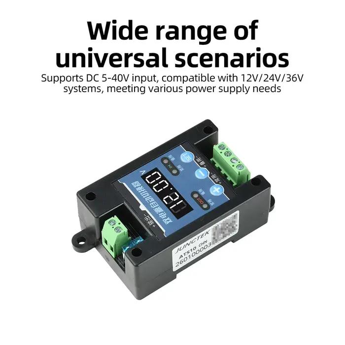 Commutateur Automatique Intelligent Contrôle Tension Double Alimentation Affichage Numérique Systèmes DC 5-40V Protection Autonomie Sécurité Usage Industriel Commercial Occasionnels