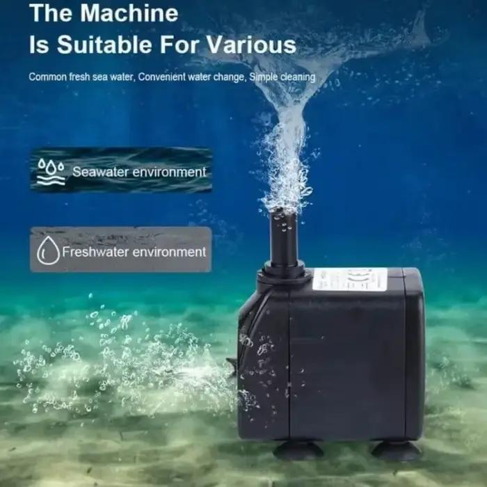 Pompe à eau submersible noire ultra-silencieuse avec ventouse réglable pour étangs