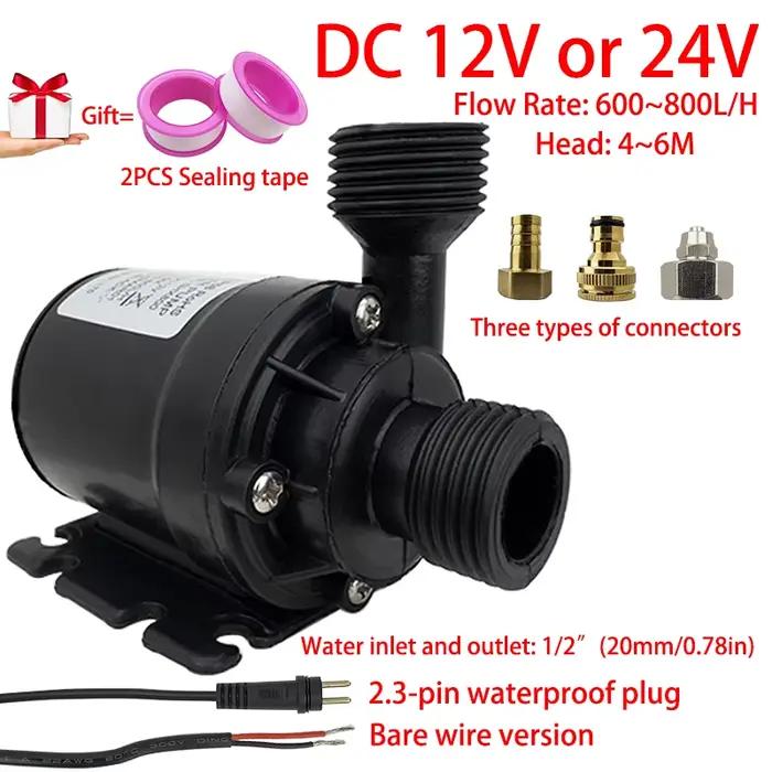 Pompe Submersible silencieuse à moteur sans balais DC12V DC24V 1/2 "800L/H