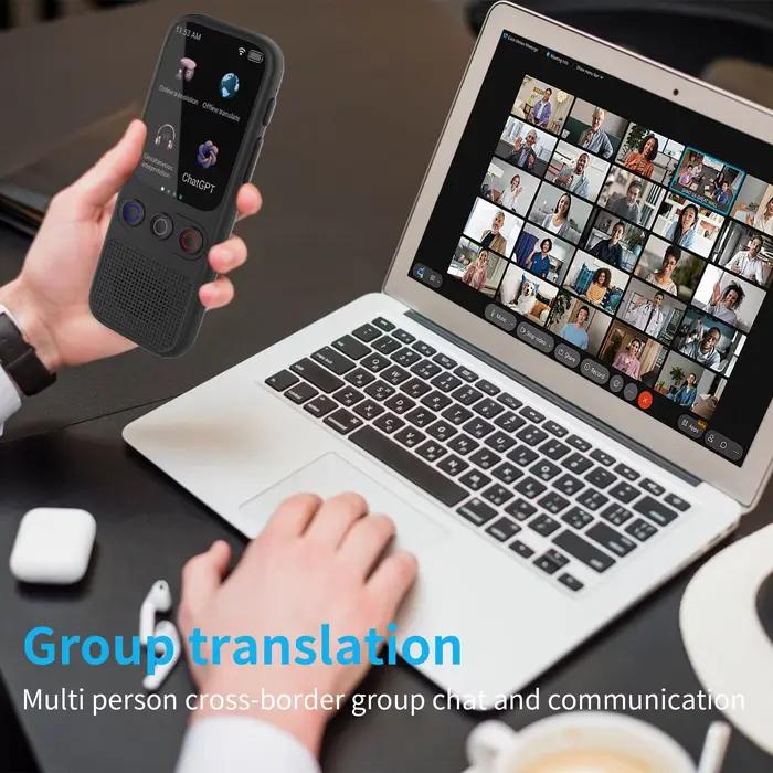Dispositif de traduction linguistique, traducteur portable, 148 langues, traduction en temps réel, enregistrement, traduction WIFI, machine de traduction AI ChatGPT
