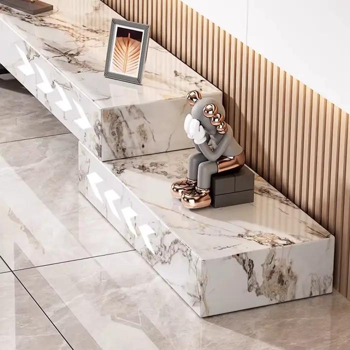 Meuble Tv De luxe italien ardoise rétractable à la mode salon meuble Tv beauté élégant Muebles De Salón Tv meubles modernes