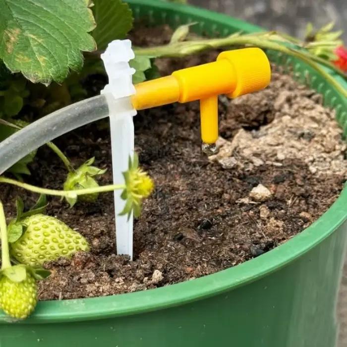 Kit d'irrigation goutte à goutte pour jardin avec vanne de régulation