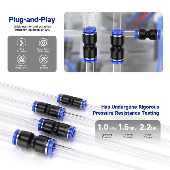 Raccords pneumatiques à Air PU PV PY PE PM PZA PK SA 4mm 6mm 8mm 10mm 12mm, raccord en plastique pour tuyau, raccords rapides, connecteurs de tuyaux