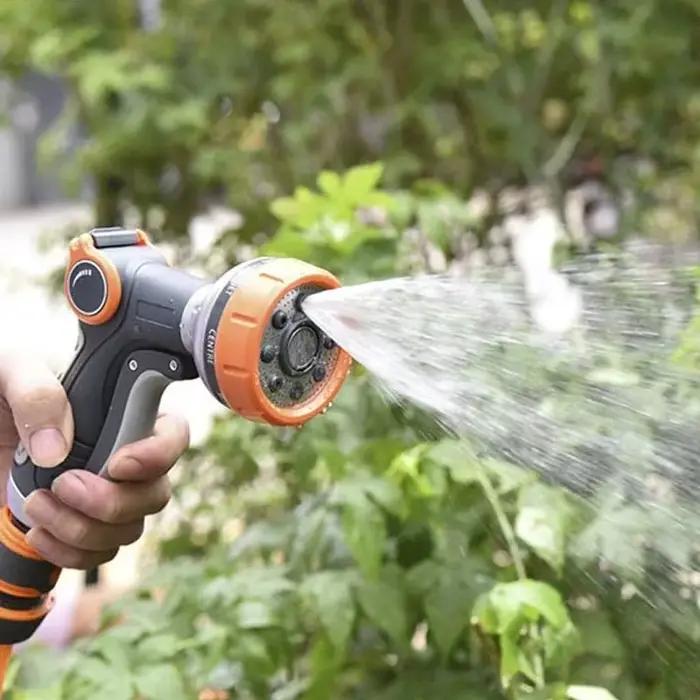 Tuyau d'arrosage haute pression en caoutchouc bimétallique pour jardin et lavage de voiture rouge 25 pieds 125 piedsOptionsResolver
