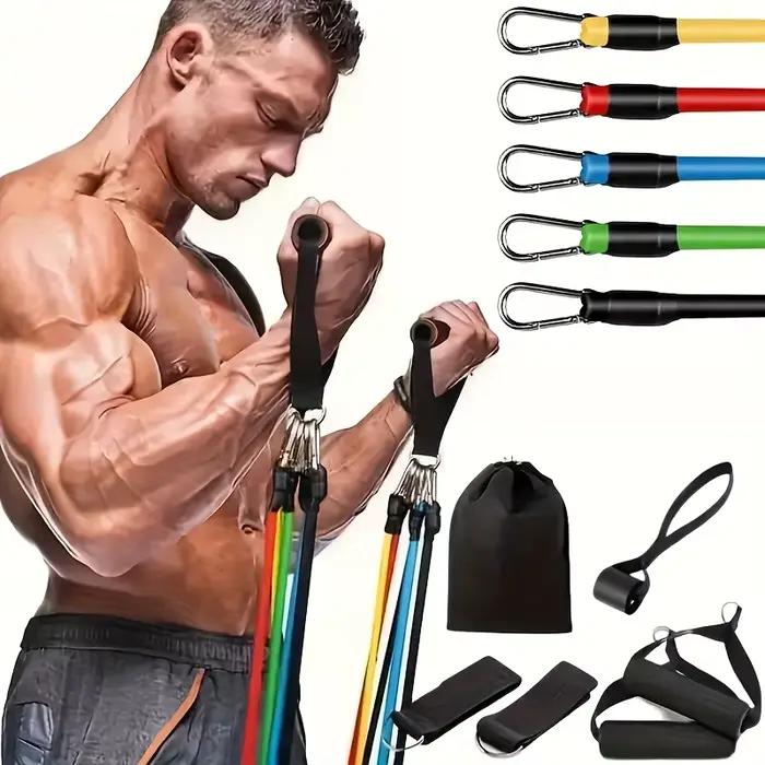 1 ensemble de 11 systèmes d'entraînement complet du corps |   Conception de tension progressive pour force/yoga/pilates - Ensemble d'accessoires complet
