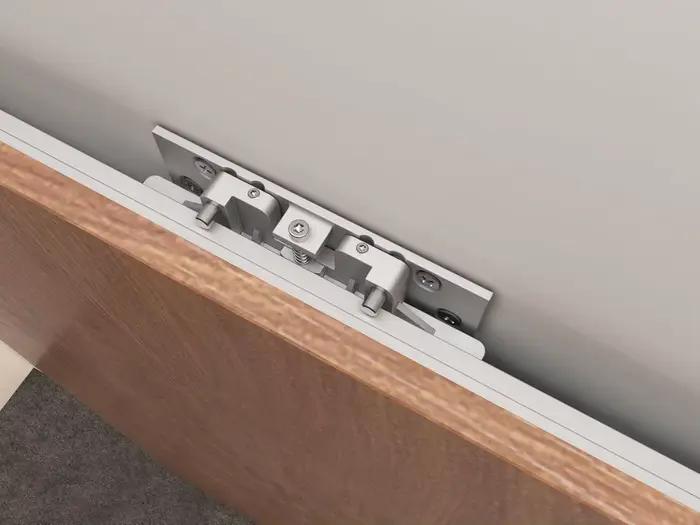 Kit de quincaillerie pour porte de grange dissimulée DIYHD 42'' (106 cm) avec système de rail mural à fermeture douce pour ouverture jusqu'à 34'' (86 cm)