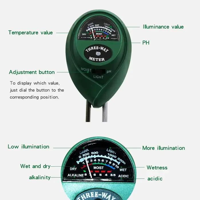 Testeur de pH du sol 3 en 1