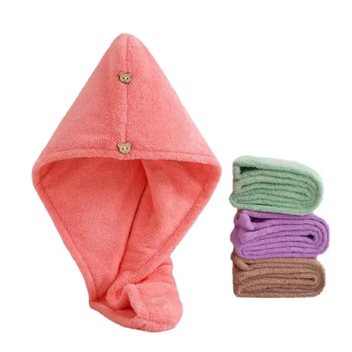 Bonnet de bain en microcarence pour séchage des cheveux pour femme, serviette monochrome, turban super absorbant, séchage rapide des cheveux