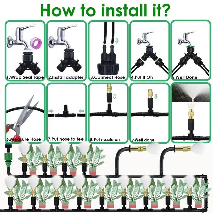 Kit de système d'irrigation goutte à goutte automatique pour jardin
