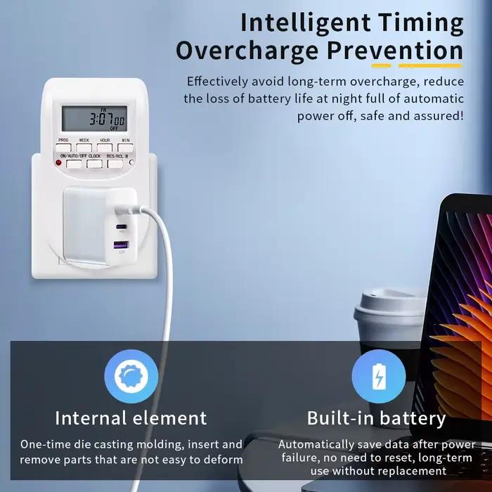 Minuterie numérique programmable prise de courant UE contrôle temps appareil cuisine précision 7 jours hebdomadaire intelligente électronique