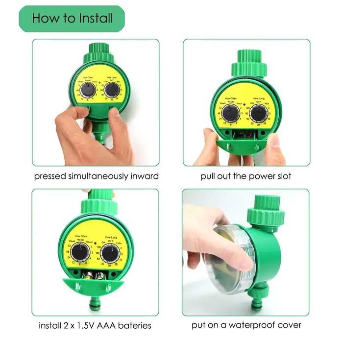 Minuterie d'arrosage MUCIAKIE pour jardin, contrôle d'irrigation automatique, valve programmable, outil d'arrosage goutte-à-goutte pour plantes et pelouses occasions spéciales