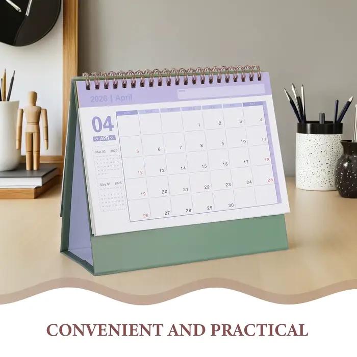 Calendrier de bureau 2026, petits calendriers de bureau, bloc-notes quotidien, planificateur de poche, travail décoratif du mois, 2025-2026