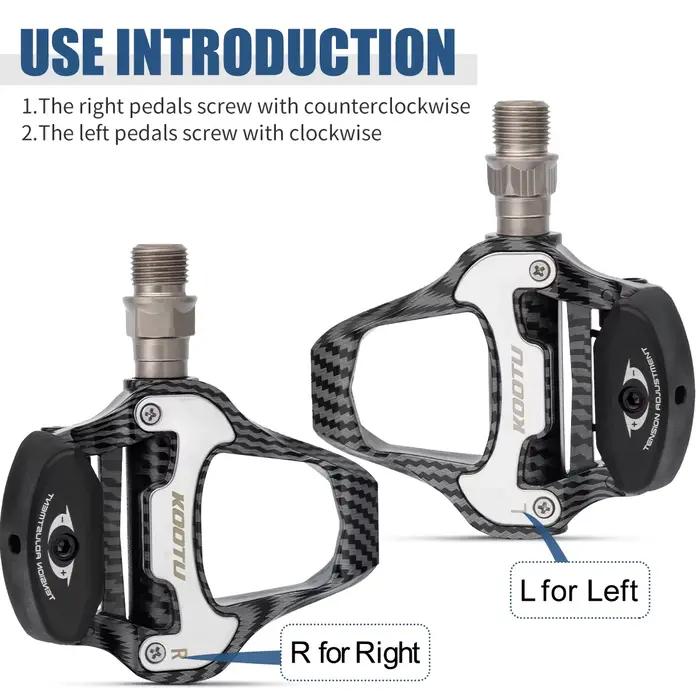 Pédales automatiques pour vélo de route, pédales à clipser en carbone avec roulements scellés, fonctionne avec les pédales de verrouillage du système KEO et Shimano SPD