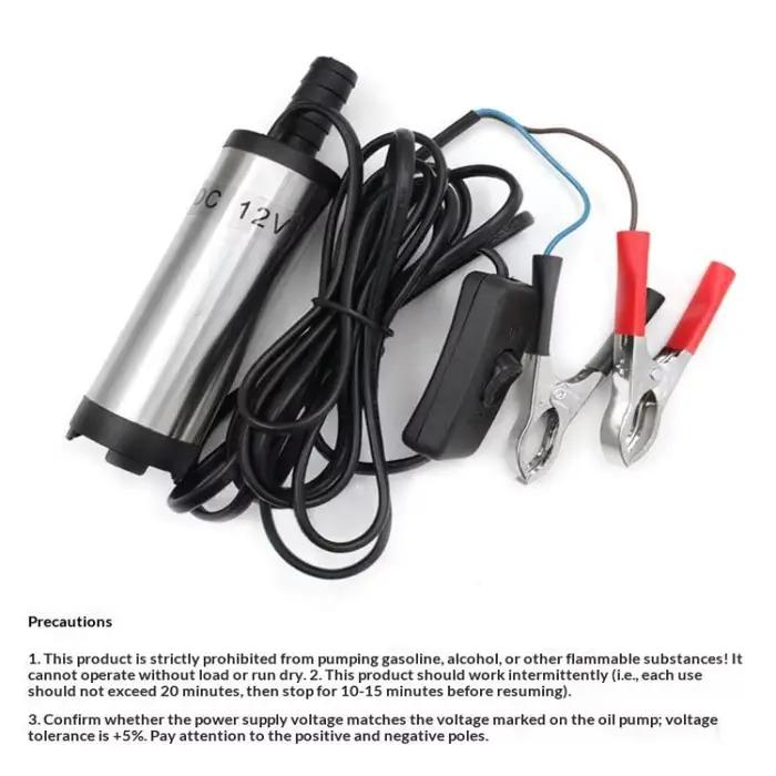 Pompe de transfert électrique submersible 12V pour l'eau et le carburant (huile)