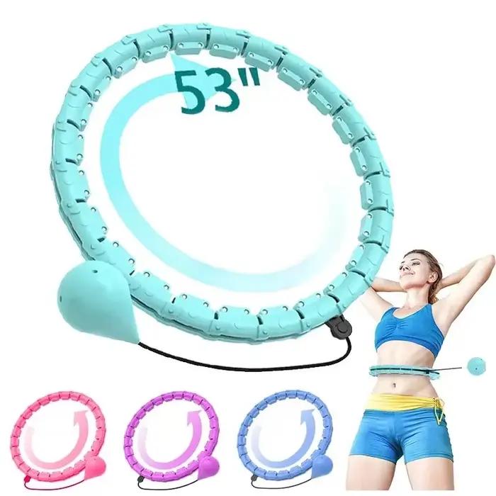 Cercles de sport lestés pour adultes, perte de poids, grande taille pour adultes, exercice intelligent 2 en 1, réglables avec nœuds détachables