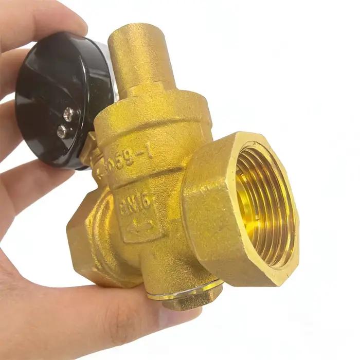 Réducteur de régulateur de pression d'eau en laiton 1/2 "3/4" 16bar DN15 DN20 avec jauge pour Instabilité hydraulique/purificateur