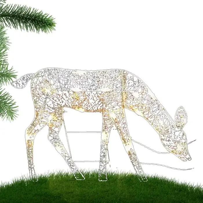 Lumières de pelouse de cerf blanc debout éclairées résistantes aux intempéries