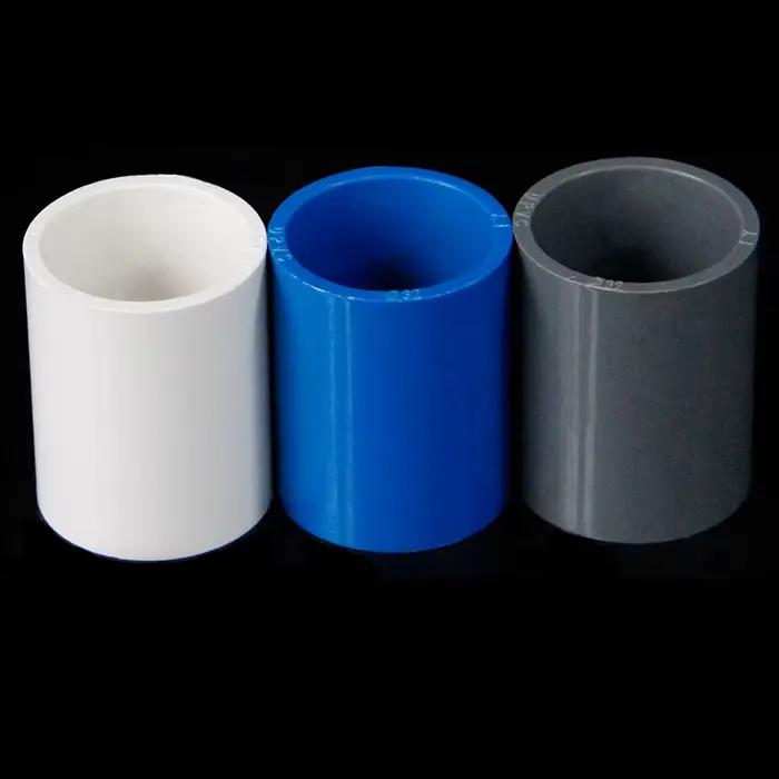 Raccords de tuyau d'alimentation en eau en PVC, connecteur droit égal, joint de soudure à solvant, prise, blanc, gris, bleu, 20mm, 25mm, 32mm, 40mm, 50mm, 63mm, 75mm, 90mm, 110mm
