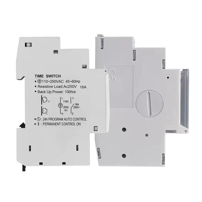 Minuterie interrupteur 24 heures relais électrique Programmable 110V 220V 16A batterie Din Rail pompe mécanique moteur oxygénérateur Transparent