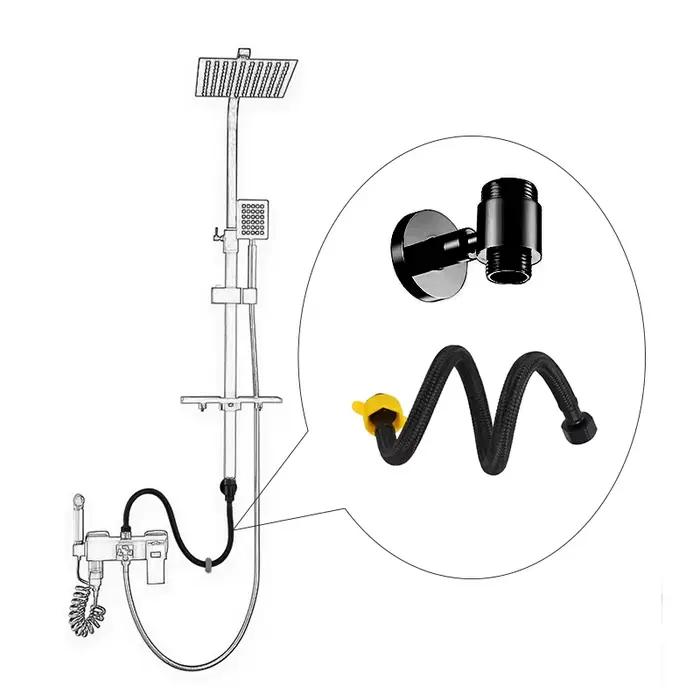 Ensemble de pommeau de douche HOShower avec rallonge de douche en acier inoxydable pour une synchronisation d'eau fluide et durable pour la maison et les cadeaux d'occasion