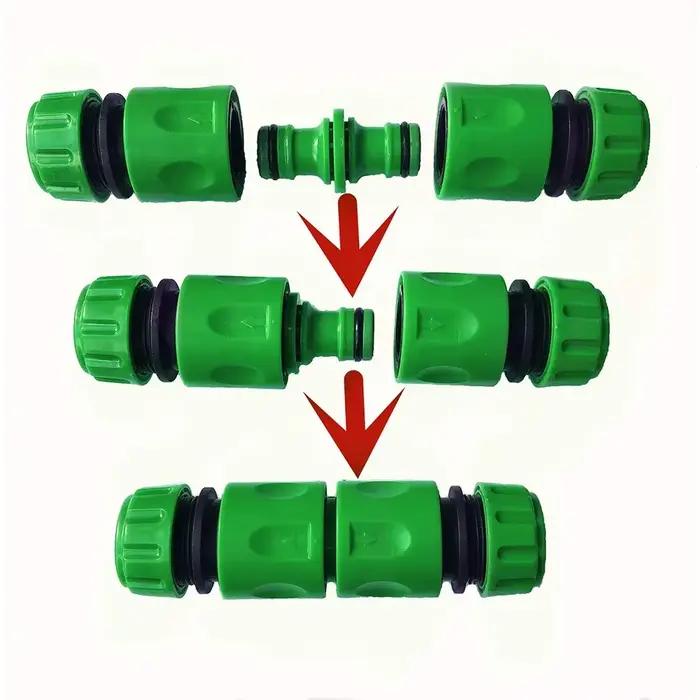 Raccord rapide double mâle ABS 1/2 po pour tuyau d'arrosage de jardin