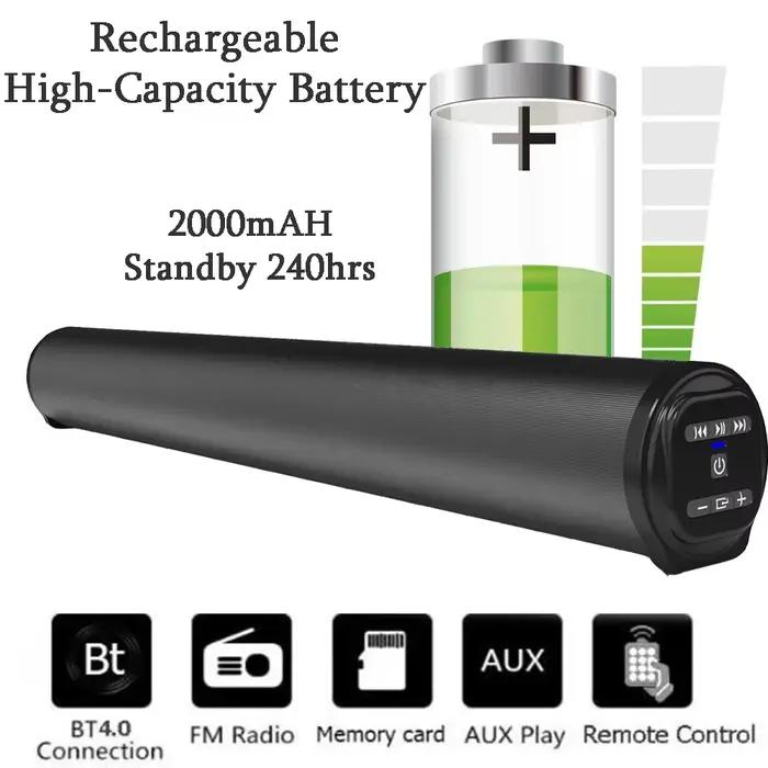 Barre de son Bluetooth 5.3, haut-parleur filaire et sans fil, son surround stéréo, home cinéma, audio avec caisson de basses, radio FM, prise RCA, prise AUX, prise TF