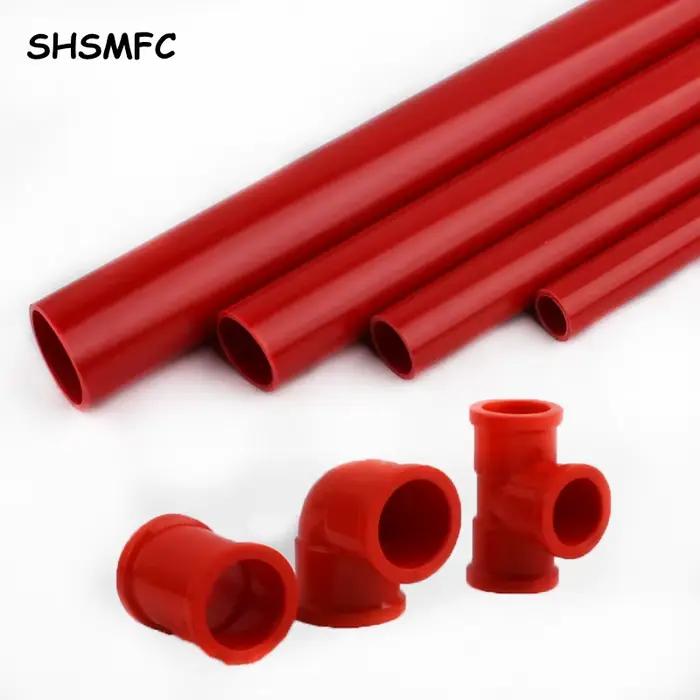 Longueur 50 cm O.D 20 ~ 50mm tuyau en PVC rouge maison bricolage système d'irrigation de jardin Aquarium raccords d'aquarium connecteur de Tube d'alimentation en eau
