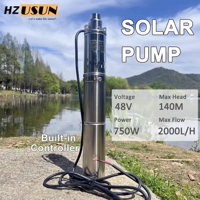 Pompe solaire submersible pour puits profond de 750 W max