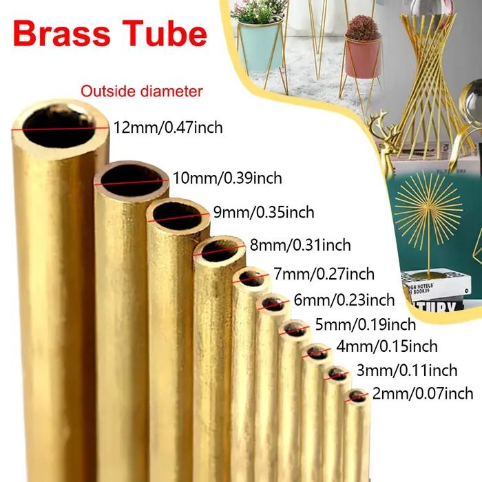Tubes en laiton bricolage tuyau rond diamètre 2/3/4/5/6/7/8/9/10/12mm longueur 300mm de Long 0.5mm mur Tube en laiton modélisme tige outil de coupe