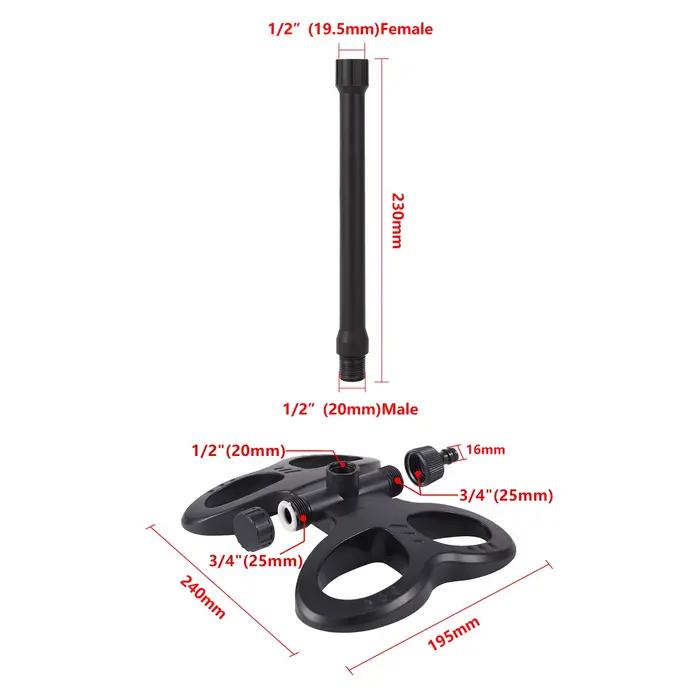 Arroseur pivotant d'irrigation de jardin avec rallonge