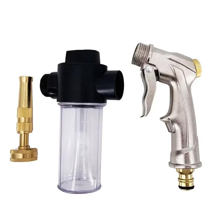 NOUVEAU Pistolet à eau haute pression en métal avec buse réglable et pulvérisateur intégré
