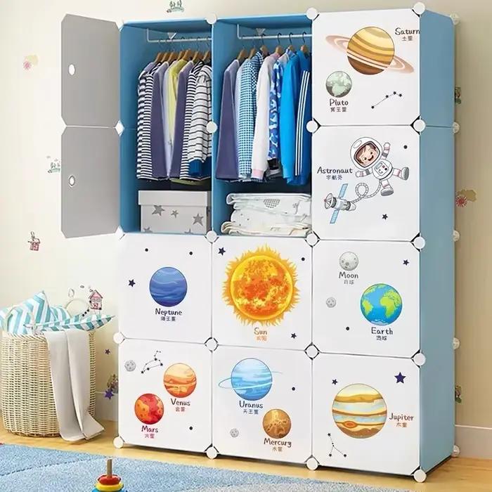 Dessin animé système solaire planète cosmique soleil terre lune stickers muraux pour chambre d'enfants chambre salle de lecture stickers muraux école pépinière
